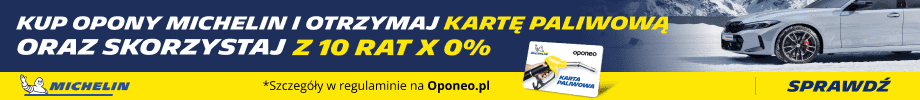Kup komplet opon całorocznych lub zimowych marki Michelin i odbierz kartę paliwową o wartości 60zł lub 120zł oraz skorzystaj z rat 0%. Wejdź na stronę i dowiedz się więcej o promocji!