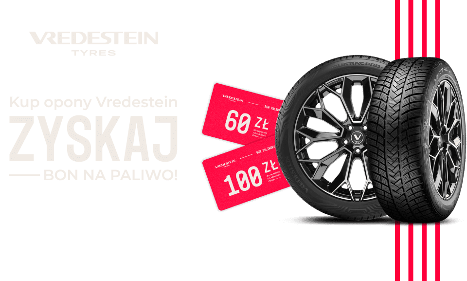 Kup komplet opon zimowych lub całorocznych marki Vredestein, otrzymaj kartę paliwową. Wejdź na stronę i dowiedz się więcej o promocji!
