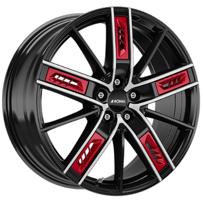 Ronal R67 Jetblack Red Diamond 8,00x18 5x108,00 ET45,00