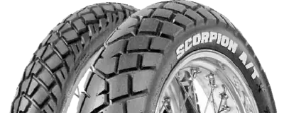 Zbliżenie bieżnika Pirelli Scorpion MT 90 A/T 120/90-17 64 S Tył TT M/C MST